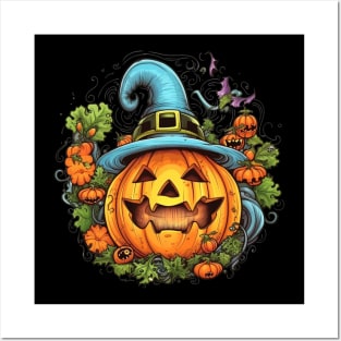 jack o lantern bat Posters and Art